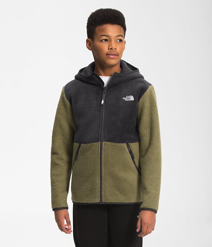 The North Face Jacket Forrest Full Zip Hooded Fleece Olive - Boys - Thailand CITPM-8640